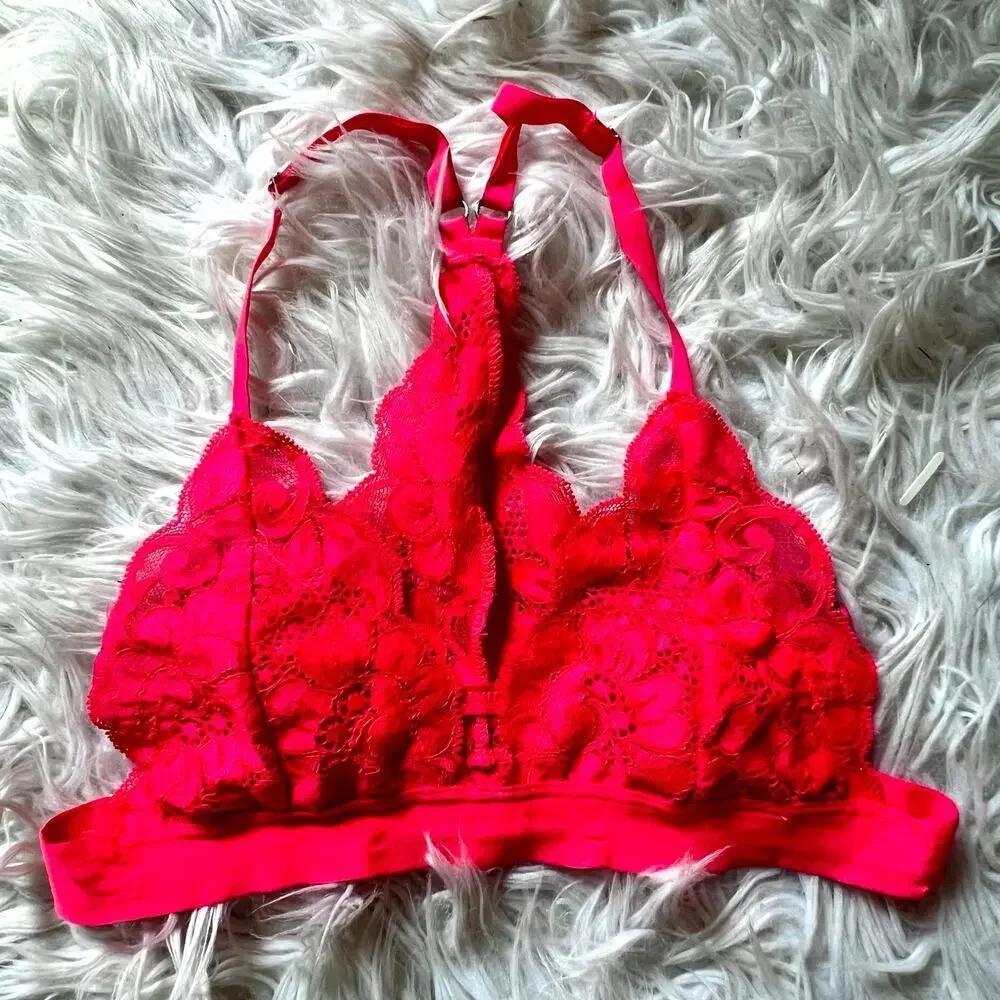Free people we are hah sistah hot pink adjustable racerback bralette size S